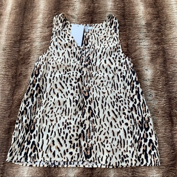 Joie Tadita Leopard Twill Sleveless Top - Picture 2 of 10